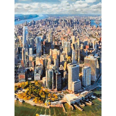 My lovely New York XIX Black Modern Wood Framed Art Print with Double Matting by Medeiros, Celito