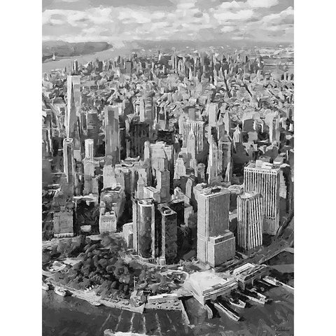 My lovely New York XIX Black Modern Wood Framed Art Print with Double Matting by Medeiros, Celito