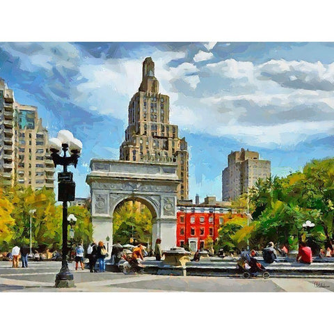 My lovely New York XXIII White Modern Wood Framed Art Print by Medeiros, Celito