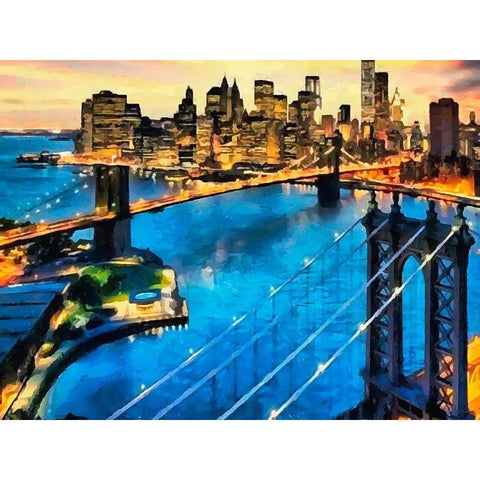 My lovely New York XXVI Black Modern Wood Framed Art Print with Double Matting by Medeiros, Celito