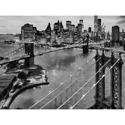 My lovely New York XXVI Black Modern Wood Framed Art Print with Double Matting by Medeiros, Celito