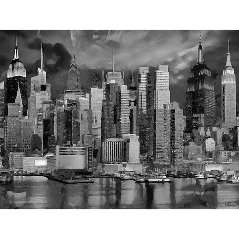 My lovely New York XXVIII White Modern Wood Framed Art Print by Medeiros, Celito