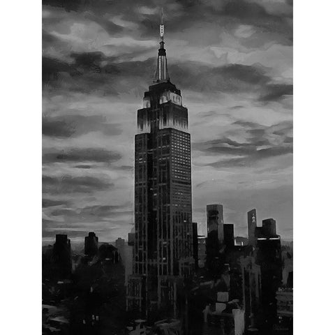 My lovely New York XXXI Black Modern Wood Framed Art Print with Double Matting by Medeiros, Celito