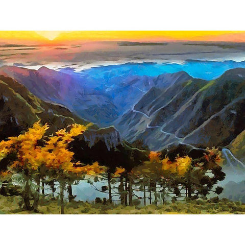 Rocky Mountains I Gold Ornate Wood Framed Art Print with Double Matting by Medeiros, Celito