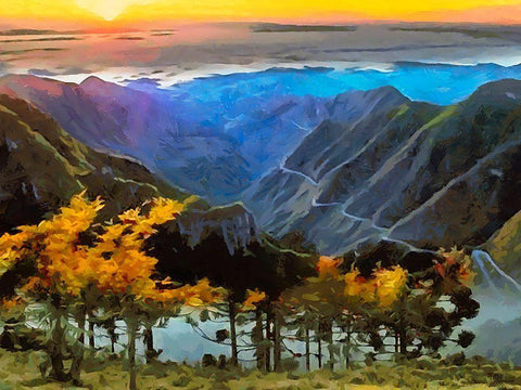 Rocky Mountains I Black Ornate Wood Framed Art Print with Double Matting by Medeiros, Celito