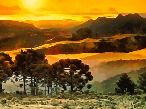 Rocky Mountains II White Modern Wood Framed Art Print with Double Matting by Medeiros, Celito