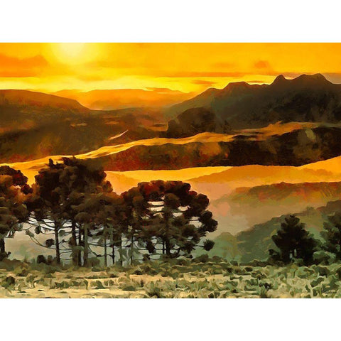 Rocky Mountains II Black Modern Wood Framed Art Print by Medeiros, Celito