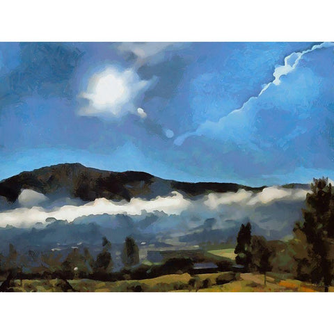 The Fog in the Valley Black Modern Wood Framed Art Print with Double Matting by Medeiros, Celito