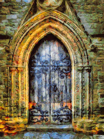 Door Collection III White Modern Wood Framed Art Print with Double Matting by Medeiros, Celito