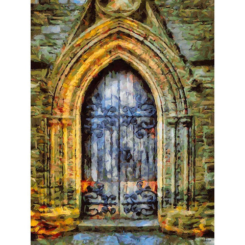 Door Collection III Gold Ornate Wood Framed Art Print with Double Matting by Medeiros, Celito