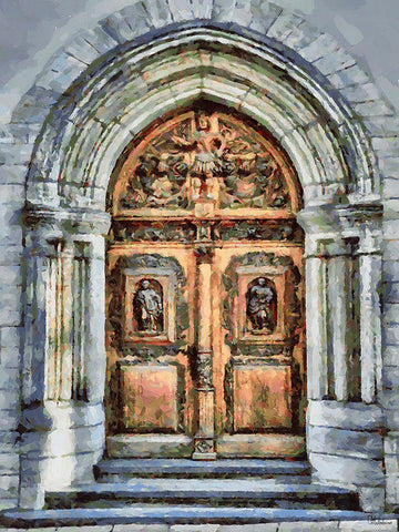 Door Collection IV Black Ornate Wood Framed Art Print with Double Matting by Medeiros, Celito