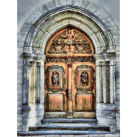 Door Collection IV Gold Ornate Wood Framed Art Print with Double Matting by Medeiros, Celito