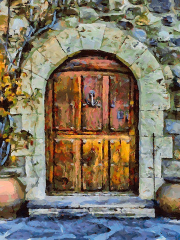 Door Collection V White Modern Wood Framed Art Print with Double Matting by Medeiros, Celito