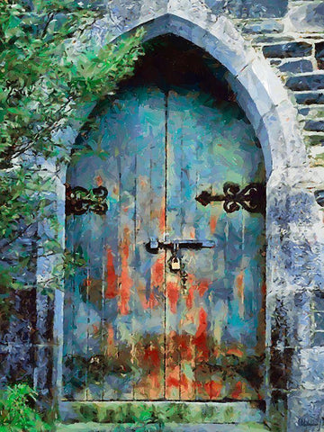 Door Collection VI White Modern Wood Framed Art Print with Double Matting by Medeiros, Celito