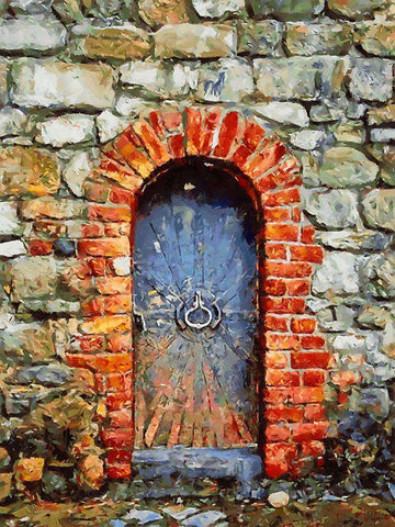 Door Collection VIII Black Ornate Wood Framed Art Print with Double Matting by Medeiros, Celito