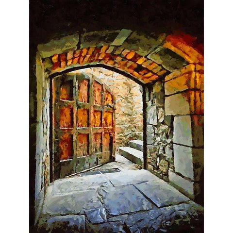 Door Collection X White Modern Wood Framed Art Print by Medeiros, Celito