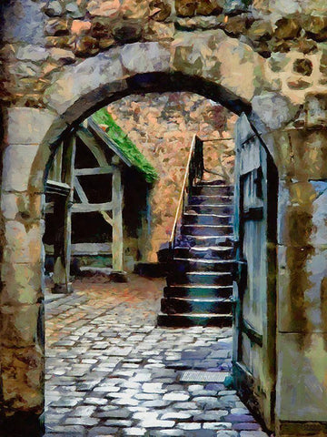 Door Collection XI White Modern Wood Framed Art Print with Double Matting by Medeiros, Celito