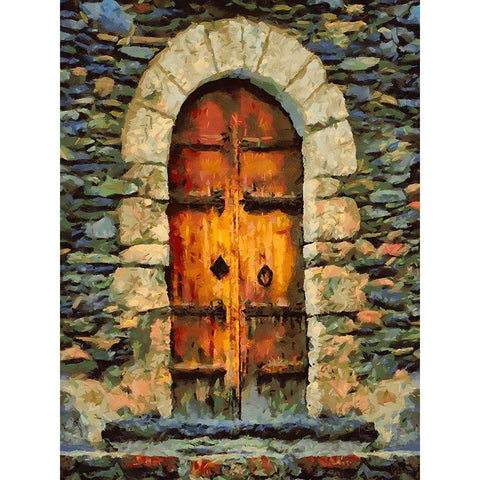 Door Collection XIII Gold Ornate Wood Framed Art Print with Double Matting by Medeiros, Celito