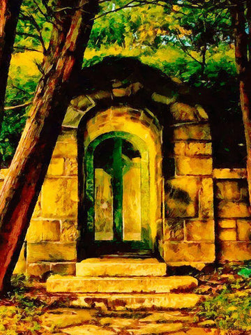 Door Collection XIV Black Ornate Wood Framed Art Print with Double Matting by Medeiros, Celito