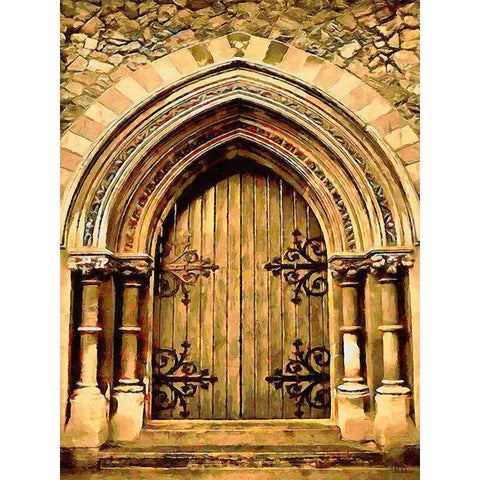 Door Collection XVI Black Modern Wood Framed Art Print with Double Matting by Medeiros, Celito