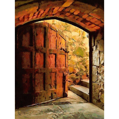 Door Collection XVII Black Modern Wood Framed Art Print by Medeiros, Celito