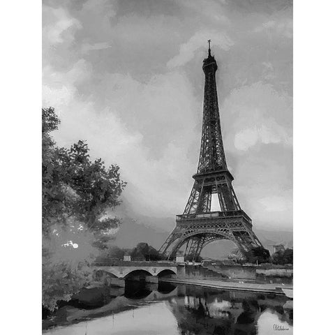 Eiffel Tower by Sunset I Gold Ornate Wood Framed Art Print with Double Matting by Medeiros, Celito