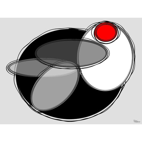 Black, white and Red IV Black Modern Wood Framed Art Print by Medeiros, Celito