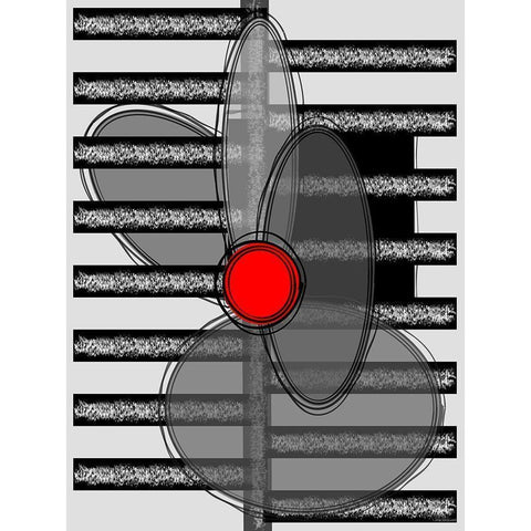 Black, white and Red VI Black Modern Wood Framed Art Print by Medeiros, Celito