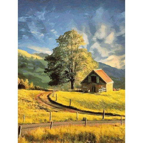 A Big Tree White Modern Wood Framed Art Print by Medeiros, Celito