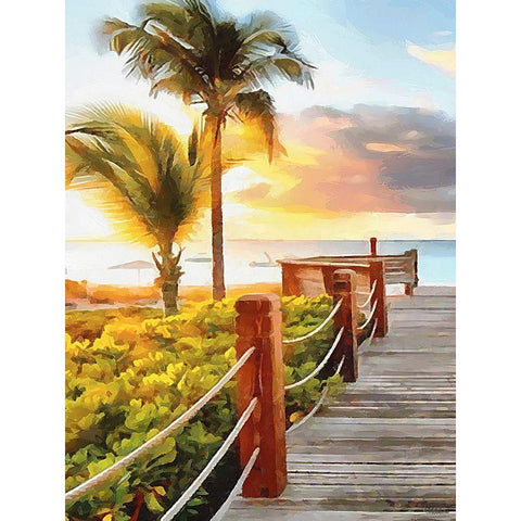 Pier to the Beach - Diptych A Black Modern Wood Framed Art Print by Medeiros, Celito