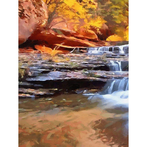Small Watterfall - Diptych A White Modern Wood Framed Art Print by Medeiros, Celito