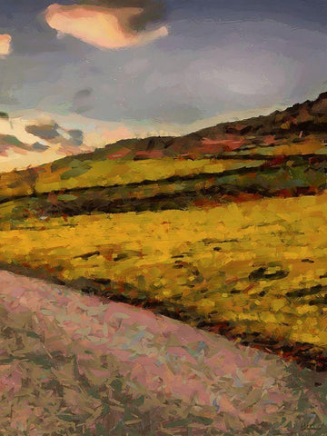 Sunset Road - Diptych B Black Ornate Wood Framed Art Print with Double Matting by Medeiros, Celito