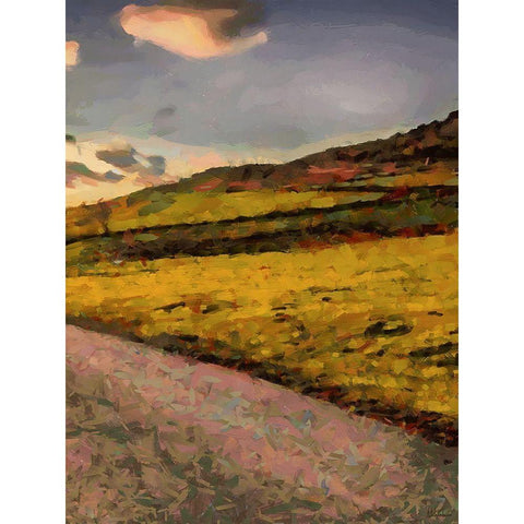 Sunset Road - Diptych B Black Modern Wood Framed Art Print with Double Matting by Medeiros, Celito