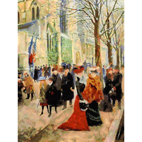 France long time ago II Gold Ornate Wood Framed Art Print with Double Matting by Medeiros, Celito