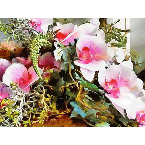 Spring Floral Variations XXVI Black Modern Wood Framed Art Print with Double Matting by Medeiros, Celito