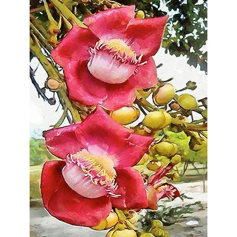 Spring Floral Variations XXVIII White Modern Wood Framed Art Print by Medeiros, Celito