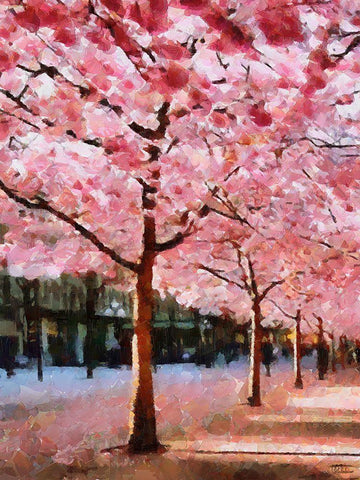 Spring Floral Variations XXXI White Modern Wood Framed Art Print with Double Matting by Medeiros, Celito