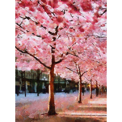 Spring Floral Variations XXXI White Modern Wood Framed Art Print by Medeiros, Celito