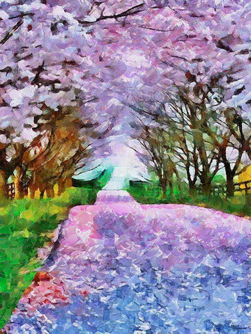 Spring Floral Variations XXXII White Modern Wood Framed Art Print with Double Matting by Medeiros, Celito