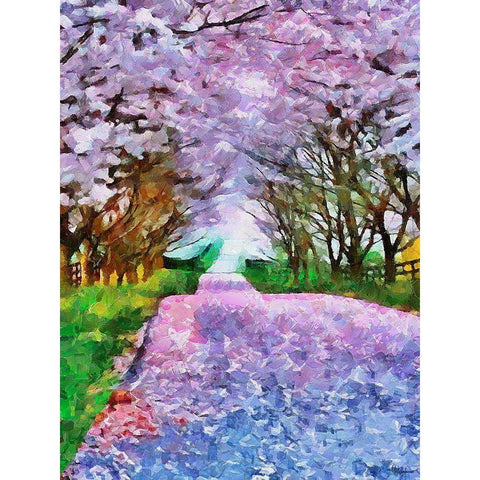 Spring Floral Variations XXXII Black Modern Wood Framed Art Print by Medeiros, Celito