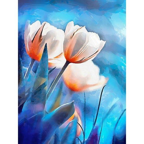 Spring Floral Variations XXXIX Black Modern Wood Framed Art Print by Medeiros, Celito