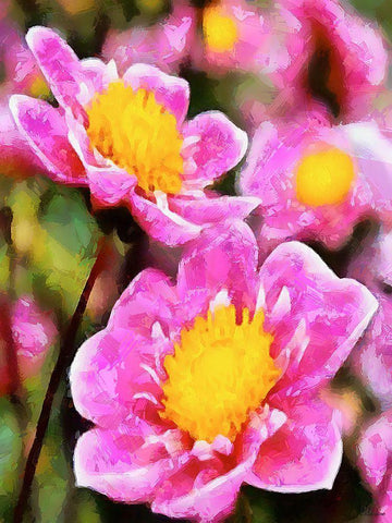 Spring Floral Variations XLII White Modern Wood Framed Art Print with Double Matting by Medeiros, Celito