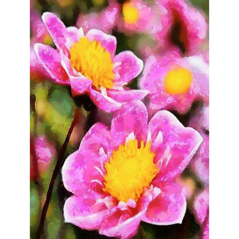 Spring Floral Variations XLII Black Modern Wood Framed Art Print with Double Matting by Medeiros, Celito