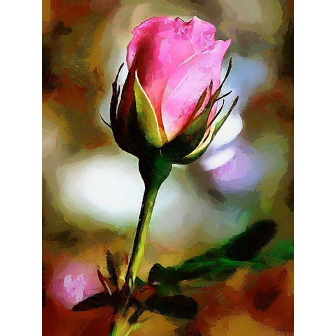 Spring Floral Variations XLV White Modern Wood Framed Art Print by Medeiros, Celito