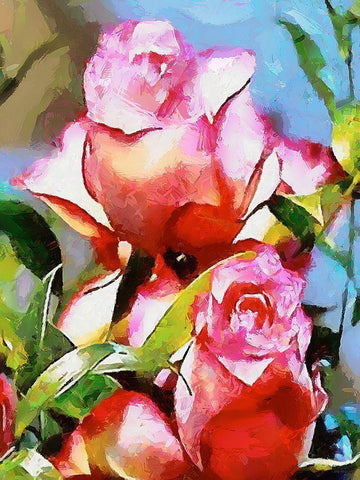 Spring Floral Variations LI White Modern Wood Framed Art Print with Double Matting by Medeiros, Celito