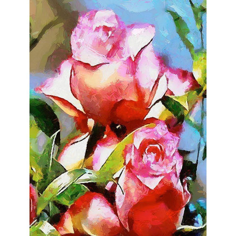 Spring Floral Variations LI Black Modern Wood Framed Art Print by Medeiros, Celito