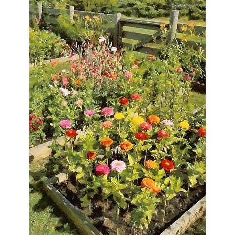 Beautiful Garden Gold Ornate Wood Framed Art Print with Double Matting by Medeiros, Celito