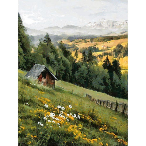 Austrian Alps Black Modern Wood Framed Art Print with Double Matting by Medeiros, Celito