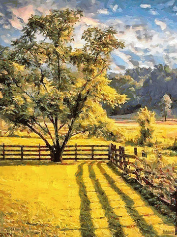 Sunny Day in the Garden White Modern Wood Framed Art Print with Double Matting by Medeiros, Celito