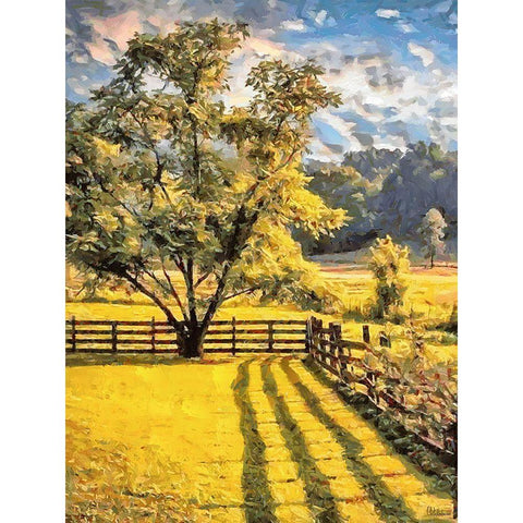 Sunny Day in the Garden Black Modern Wood Framed Art Print by Medeiros, Celito